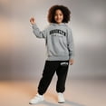 thumbnail image 1 of Kids Sweatsuit Set for Girls 2PC Long Sleeve Letter Print Hooded Sweatshirt and Jogger Pants Fall Clothes Preppy Clothes for Girls 4-5 Years Boys Girls Fashion, 1 of 3