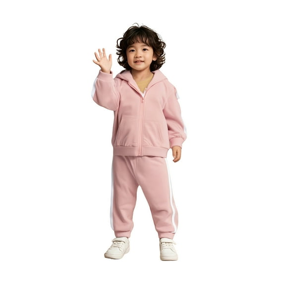 Kids Sweatsuit Set for Girls 2PC Long Sleeve Pink Hooded Sweatshirt Sweatpants Joggers Set Fall Clothes Girls' Clothing Sets3-6Months Boys Girls Fashion