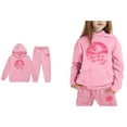 thumbnail image 1 of Kids Sweatsuit Set for Girls 2PC Long Sleeve Printed Hooded Sweatsuits Pullover and Active Jogger Pants Warm Fall Winter Clothes 8-9 Years Boy Clothes Boys Girls Fashion, 1 of 3