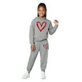 thumbnail image 1 of Kids Sweatsuit Set for Girls 2PC Long Sleeve Printed Hooded Sweatsuits Pullover Sweatpants Warm Fall Winter Clothes Girls' Clothing Sets 5-6 Years Boys Girls Fashion, 1 of 4
