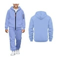 thumbnail image 1 of Kids Sweatsuit Set for Boys 2 Piece Long Sleeve Zip Up Soft Hoodie Leggings Pants Fall Winter Clothes Preppy Clothes for Boys 8-9 Years, 1 of 6
