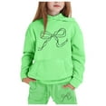 thumbnail image 1 of Kids Sweatsuit Set for Girls 2 Piece Long Sleeve Light Green Pullover Hoodie and Sweatpants Warm Fall Winter Clothes Boys Athletic Sets 3-4 Years, 1 of 4