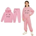 thumbnail image 1 of Kids Sweatsuit Set for Girls 2PC Long Sleeve Graphic Hoodies Pullover and Jogger Sweatpants Winter Clothes Clothes for 4-5 Years Old Girls, 1 of 6