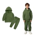 thumbnail image 1 of Kids Sweatsuit Set for Girls 2PC Long Sleeve Green Soft Hoodie Sweatpants Fall Clothes Girl Sets12-13 Years Boys Girls Fashion, 1 of 4