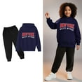 thumbnail image 1 of Kids Sweatsuit Set for Girls,2PC Long Sleeve Letter Pattern Basic Hoodie and Active Jogger Pants Winter Clothes Girls Clothes Size 3-4 Years, 1 of 3