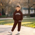 thumbnail image 1 of Kids Sweatsuit Set for Girls 2PC Long Sleeve Letter Printing Coffee Hooded Sweatsuits Pullover Sweatpants Winter Clothes 2T Old Boy Clothes, 1 of 5