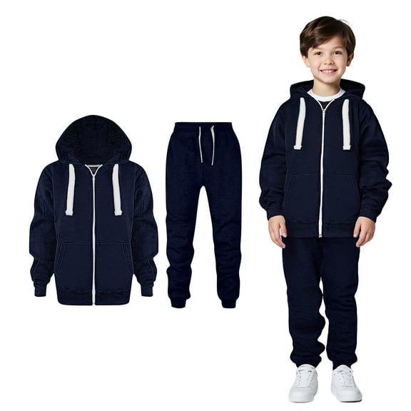 Kids Sweatsuit Set for Girls 2PC Long Sleeve Zip UpSolid Sweatshirt Jogger Set Fall Clothes 5-6 Years Boys Clothes