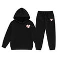 thumbnail image 1 of Kids Sweatsuits Girls Sweat Sets Reindeer Girls' Hoodie Set Children's Two Piece Set Medium and Small Children's Solid Color Long Sleeved Hoodie and Sweatpants, 1 of 5