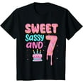 thumbnail image 1 of Kids Sweet Sassy And Seven Birthday Shirt Girl Donut 7th Birthday T-Shirt mens t shirt，black，women，funny，misfits，men，journey, 1 of 4