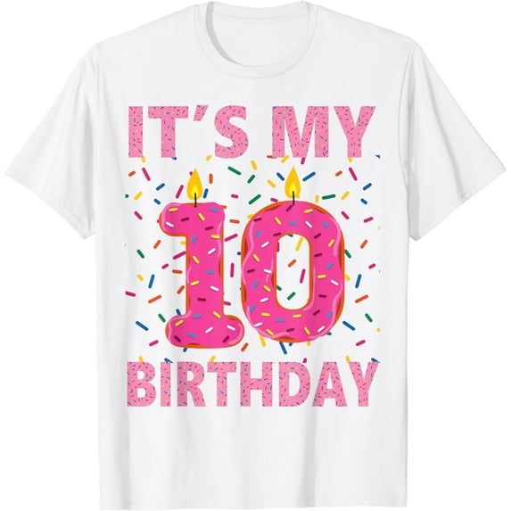 Kids Sweet donut It's My 10th Birthday Shirt 10 Yrs Old Gift T-Shirt
