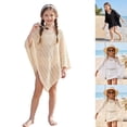 thumbnail image 1 of Kids Swim Coverup Girls Sheer Knit Poncho Crochet Tops Quick Dry Summer Dress Girls Pool Cover Ups 9-10 Years, 1 of 8