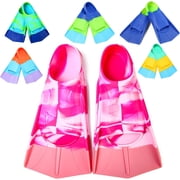 Kids Swim Fins,Short Comfortable Flippers for Lap Swimming and Training for Child,Girls,Boys,Beginners