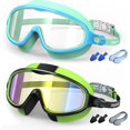 thumbnail image 1 of Kids Swim Goggles 2 Pack, Anti-Fog UV Protection Wide View Swimming Goggles for kids 3-15 Youth Boys Girls Toddler, 1 of 6