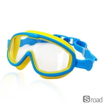 Kids Swim Goggles Anti Fog With Wide View Lens, Adjustable Children Swimming Goggles For Boys Girls 3-12 Years, UV Protection Pool Gear,Blue