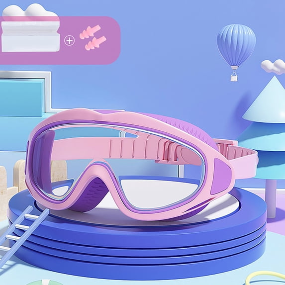 Kids Swim Goggles Fog Large Frame Wide View No Leaking Comfortable Durable for Children Boys Girls Age 3-15 Swimming Training Pool Beach