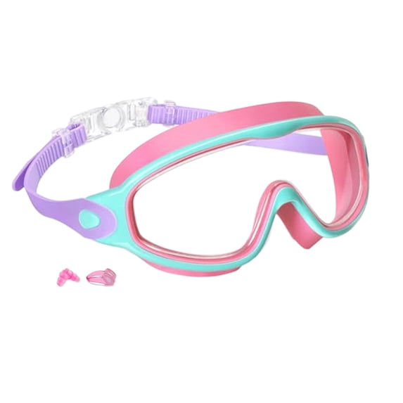Kids Swim Goggles For 3-15 Uv Protection Anti-Fog Pool Water Swimming Goggles For Boys Girls Youth Toddler,Pink - 18X9Cm