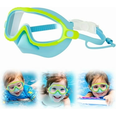 Kids Swim Goggles with Nose Cover, Anti-Fog UV Protection Wide View Swimming Goggles for Kids 3-15, No Leaking Pool Accessories for Youth Boys Girls Toddler