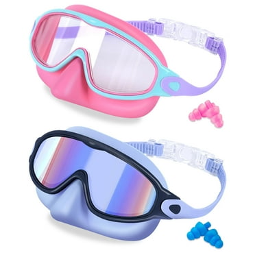 Kids Swim Goggles with Nose Cover Swimming Goggles for Kids 6-14 8-12 Age 4-7 3-6 Toddler Boys Girl Youth Child Snorkel Mask Anti Fog Diving Masks Pool Water Glasses Round Frame Leakproof