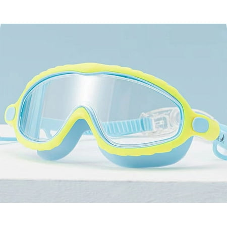Kids Swim Goggles Snorkel Diving Mask for Youth(4-14), Anti-Fog 180° Clear View