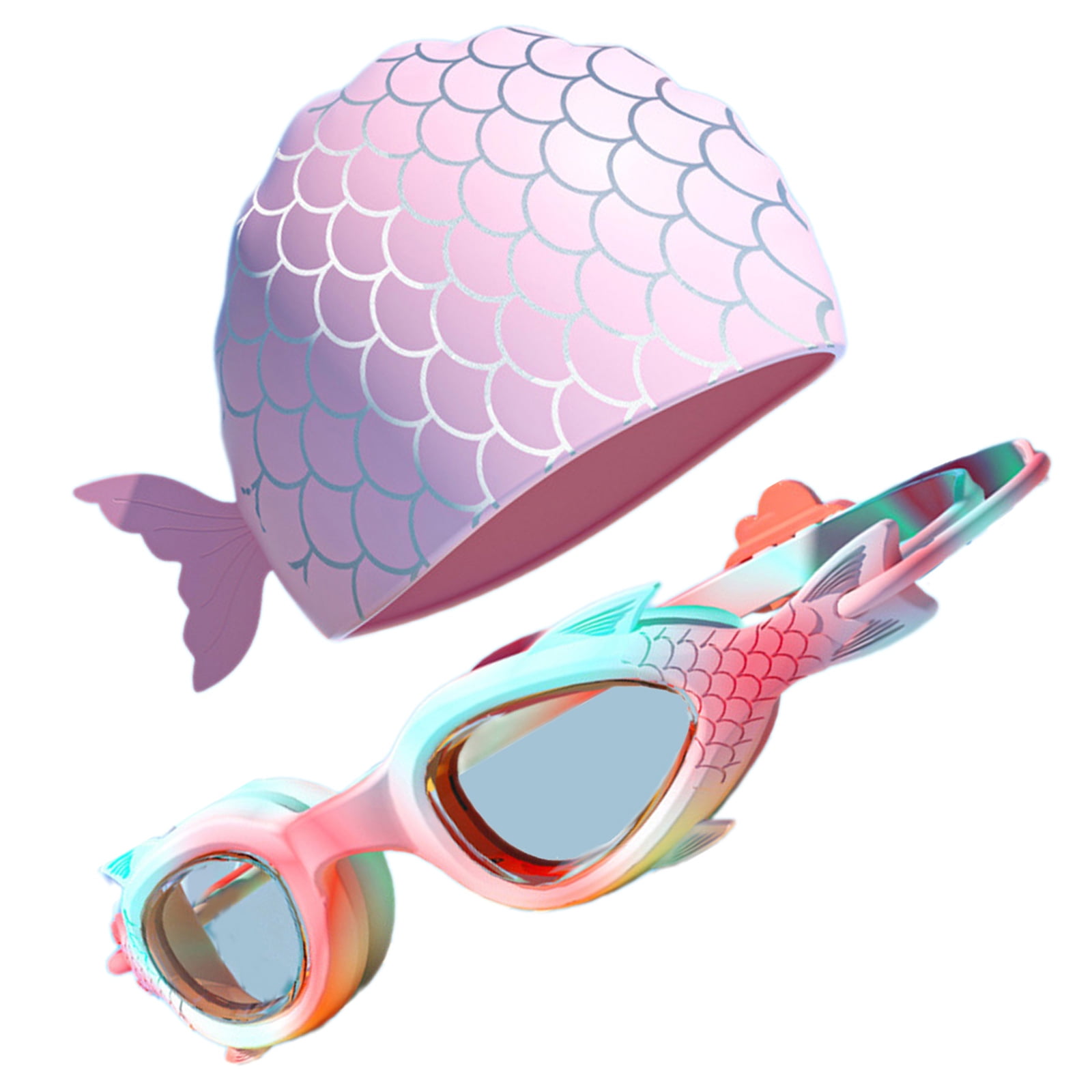 Kids Swim Goggles Swim Caps Set Child Swimming Goggles Frog Resistant ...