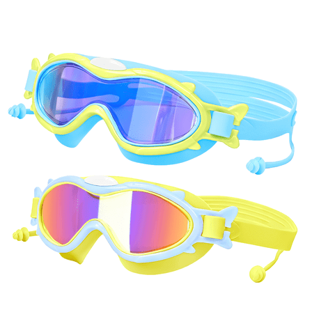 Kids Swim Goggles for Age 3-15 Boys Girls, 2 Pack Swimming Goggles Anti Fog No Leaking Anti Fog Kids Goggles and 2024 Upgraded Design