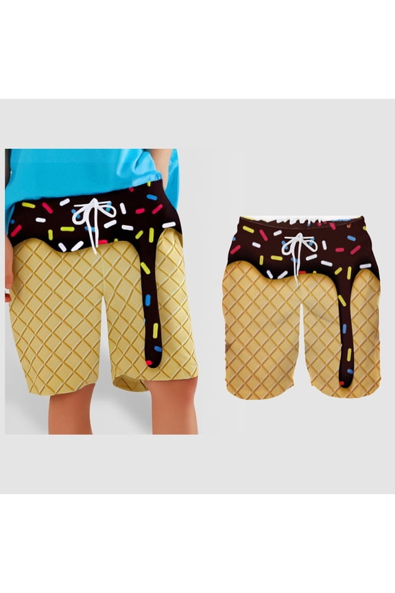Kids Swim Trunks For Boys Cute Print Swimming Shorts For Kids Drawstring Quick Dry Swim Trunks Boys 5-6 Years