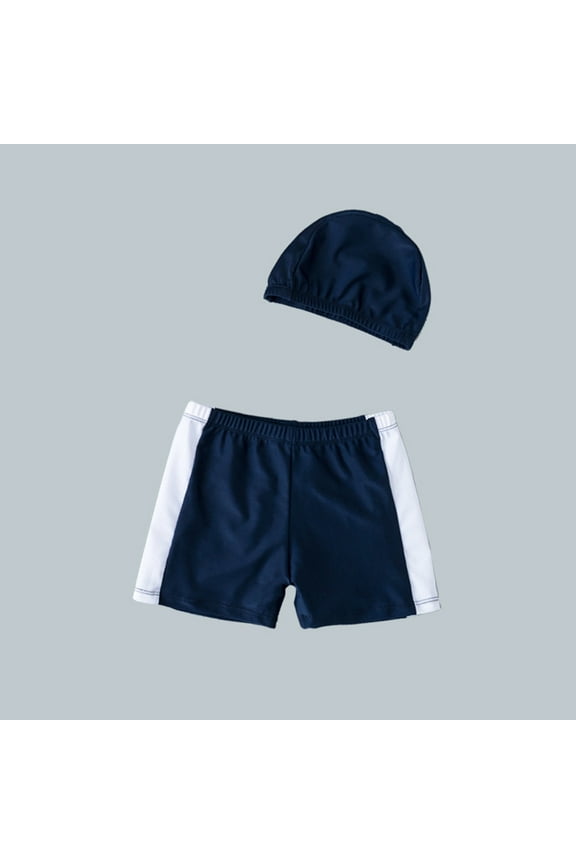 Kids Swim Trunks with Contrast Side Stripes Beach Shorts Bathing Suit Boy for Boys L