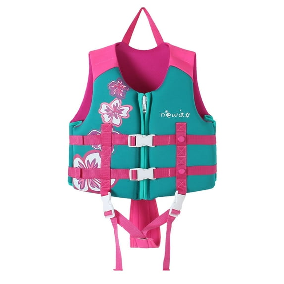 Kids Swim Vest Boys Girls Swimming Vest Life Float Jacket for Kids with Adjustable Safety Strap Outdoor Water Play,Pink,7-12 years