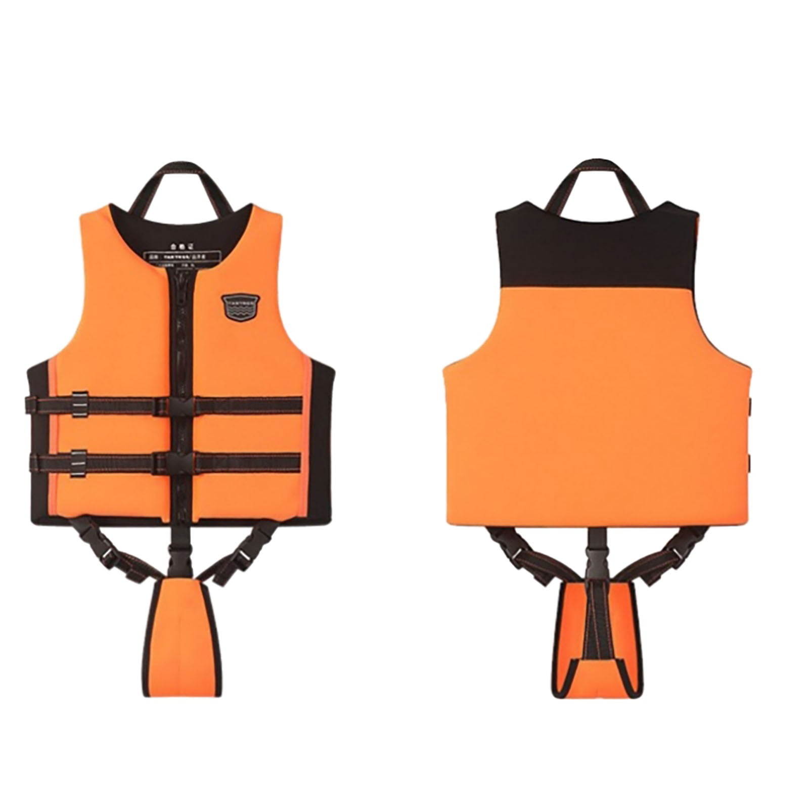 Kids Swim Vest Kids Color Block Patterned Life Jacket Buoyancy Safety Swim Vest Water Play Vest Beach Swim Ring Kids Life Vest Orange 10 Y-12 Y