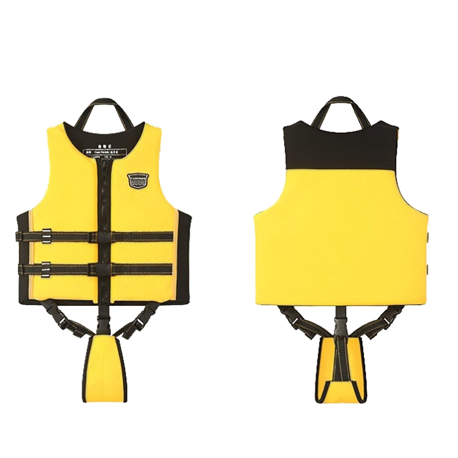 Kids Swim Vest Kids Color Block Patterned Life Jacket Buoyancy Safety Swim Vest Water Play Vest Beach Swim Ring Life Vest For Kids Yellow 10 Y-12 Y