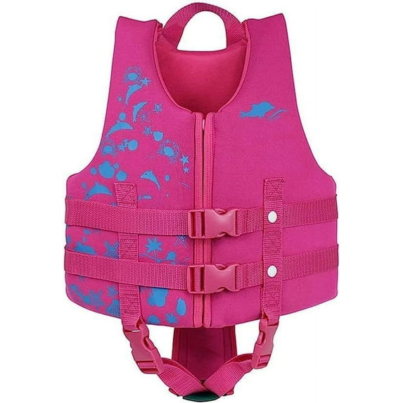 Kids Swim Vest Life Jacket - Boys Girls Float Swimsuit Buoyancy Swimwear 30 to 50 lbs, Pink