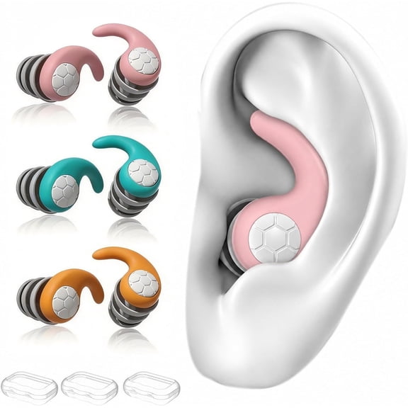 Kids Swimming Ear Plugs for Small Ears, 3 Pairs Reusable Silicone Waterproof Earplugs Swimming, Surfing, Showering - Water Children & Teens Ages 4-12