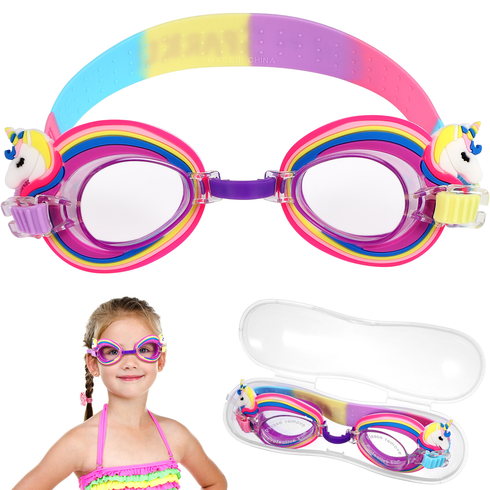 Kids Swimming Goggle Fog Free Children Swim Glasses Toddlers Cartoon