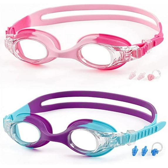 Kids Swimming Goggles, 2 Pack Swimming Goggles for Kids Age 3-14, Kids Goggles for Boys Girls, Childrens Teens Swim Goggle