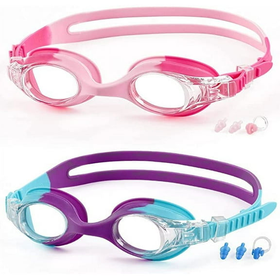 Kids Swimming Goggles, 2 Pack Swimming Goggles for Kids Age 3-14, Kids Goggles for Boys Girls, Childrens Teens Swim Goggle