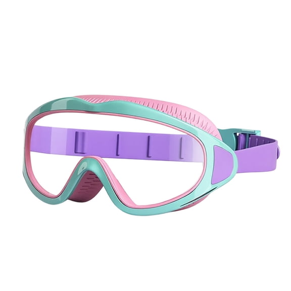 Kids Swimming Goggles Anti Fog Silicone Material Waterproof Adjustable Strap 180 Degree Clear View for Pool Beach Diving Camping