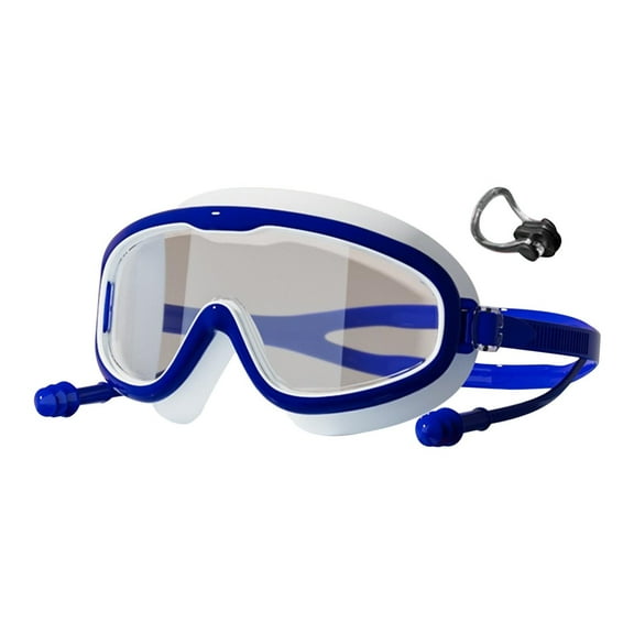 Kids Swimming Goggles - HD Large Frame Anti-Fog Waterproof Pool Goggles with Earplugs for Children & Teens Age 3-16