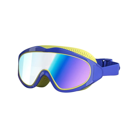 Kids Swimming Goggles Hd Anti-Fog Waterproof, Large Frame For 3-16 Years Old, Uv Protection Wide View Swim Glasses With Adjustable Strap For Boys Girls Training Diving Snorkeling