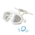 thumbnail image 1 of Kids Swimming Goggles Set with Nose Clip Earplugs Silicone Large Frame Waterproof Anti-Fog for 3-16 Years Boys Girls, 1 of 3