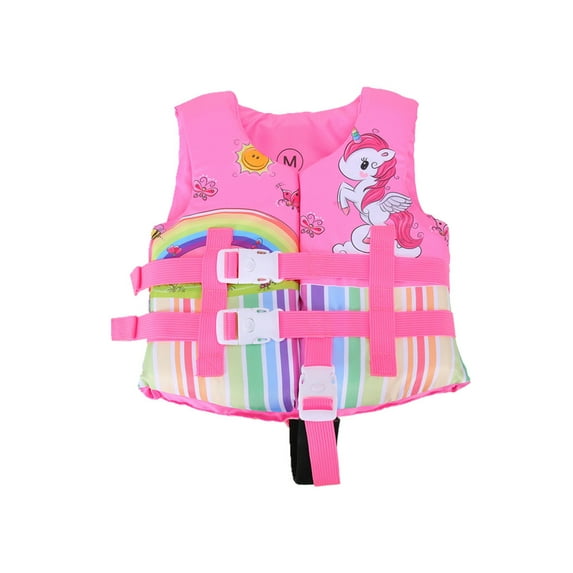 Kids Swimming Life Vest Cartoon Animals Print Flotage Life Jacket With Lockable Buckles For Girls Boys 2-8 Years