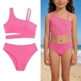 thumbnail image 1 of Kids Swimsuit Cutout 2 Piece Swim Suits with Chest Pad Kids Bathing Suits 7-8 Years, 1 of 8