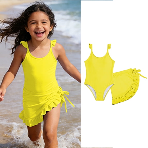Kids Swimsuit Girls Girls Swimsuit With Shorts Two Piece Bathing Suits Girls Swimsuits Size 7-8 Years