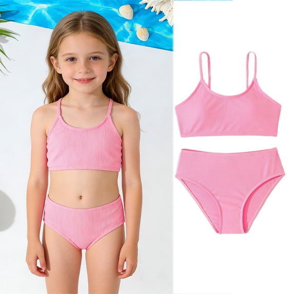 Kids Swimsuit Swimsuit With Shorts Two Piece Cute Bathing Suits Size 7-8 Years Girls Swimsuit