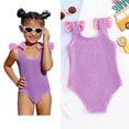 thumbnail image 1 of Kids Swimsuits Bikini 1-Piece Bathing Suits Quick Dry Beach Swimwear with Solid Color Kids Girl Bathing Suits 6-7 Years, 1 of 7