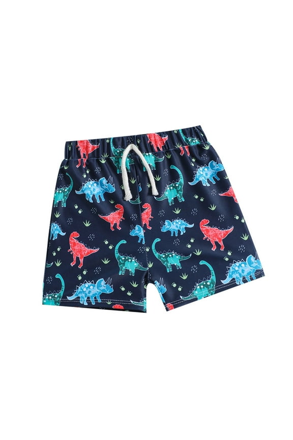 Kids Swimsuits Boys Cartoon Dinosaur Printed Swim Trunks Swimsuit Beach Shorts Baby Boy Bathing Suit Size 3Y Navy