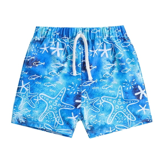 Kids Swimsuits Boys Summer Print Shorts Quick Dry Beach Swimwear Swimming Trunks Clothes Baby Boy Swimsuit Size 24M Blue
