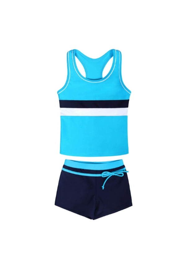 Kids Swimsuits For Girls 10-12 Girls Swimsuit Two Piece Tankini Swimwear with Boyshort Little Girls' Summer Two Piece Boyshort Tankini Kids Swimsuit