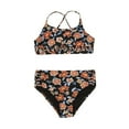 thumbnail image 1 of Kids Swimsuits For Girls 2 Piece Sport Prints High Waist Bikini Set Swimwear Girls Bathing Suit Size 5 Black, 1 of 5