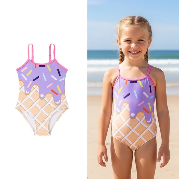 Kids Swimsuits Girls 1 Piece Swimsuits Cute Print Swimsuit Girl Summer Swimsuit Girls Swimsuits Size 7-8 Years