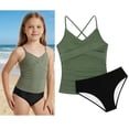 thumbnail image 1 of Kids Swimsuits Tankini Two Piece Bathing Suit with Chest Pad Bathing Suits for Kids 8-9 Years, 1 of 3